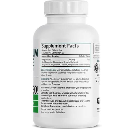 跨境亚马逊 Magnesium glycinate capsule甘氨酸镁胶囊60粒