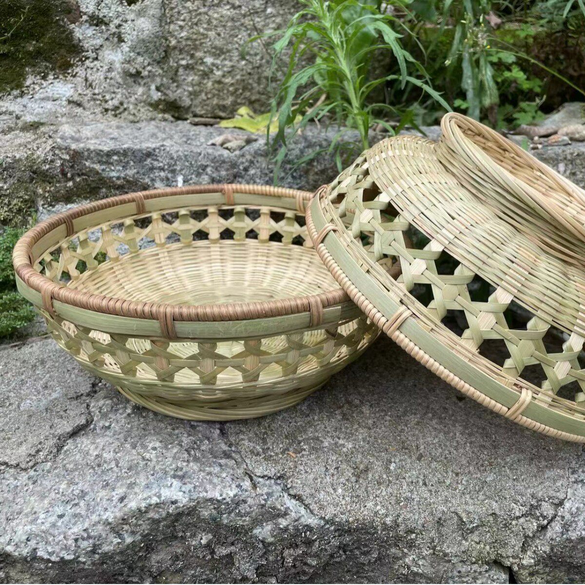 竹编家用水果篮馒头筐手工竹制品