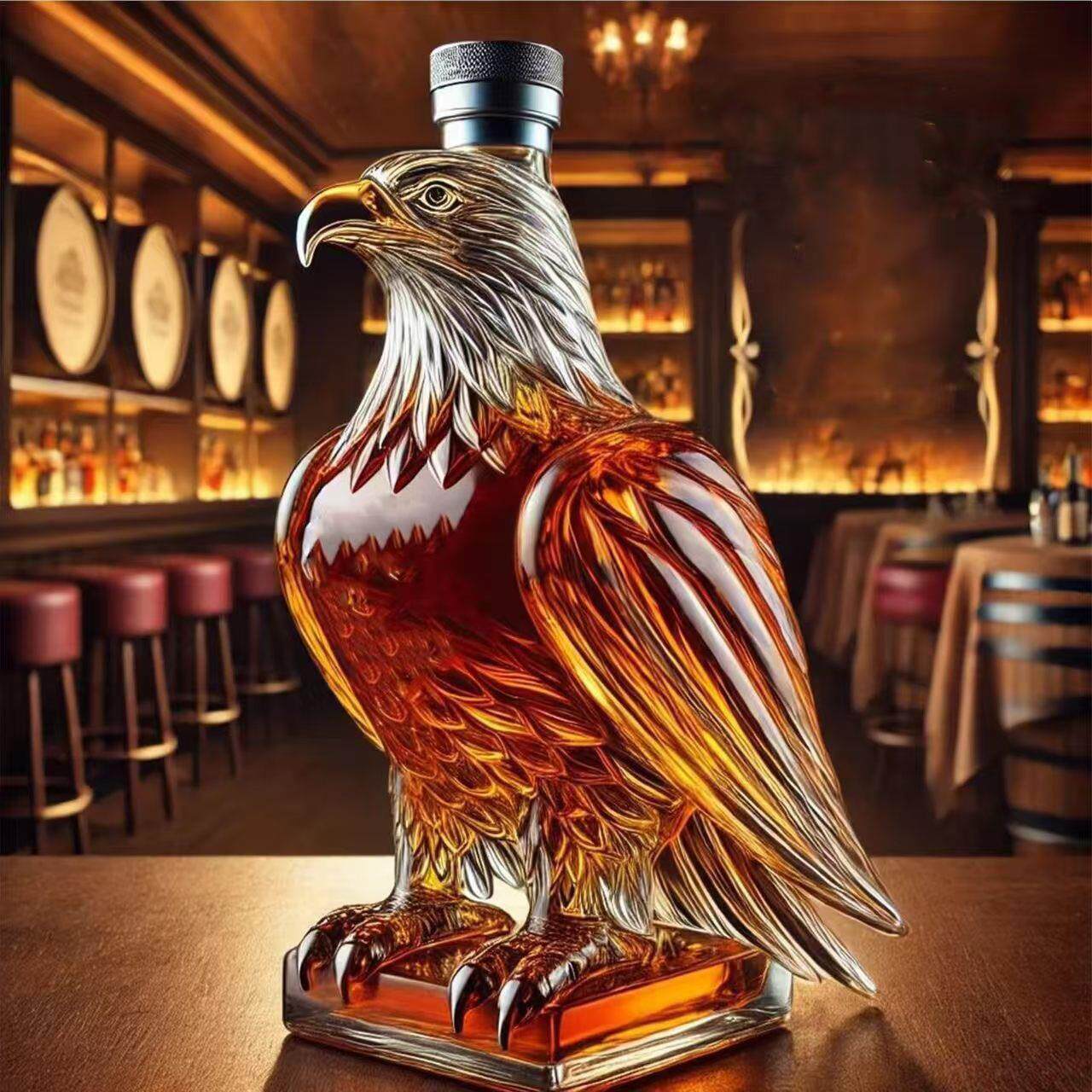 跨境包装Eagle Whiskey Bottle雄鹰造型威士忌酒瓶高硼硅工艺酒瓶