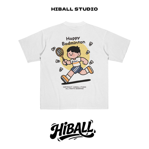 羽毛球文化衫男女短袖透气训练运动速干T恤【HIBALL】羽球小男孩