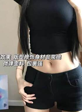 美式辣妹低腰紧身黑色牛仔超短裤女夏季新款百搭弹力短热裤子外穿