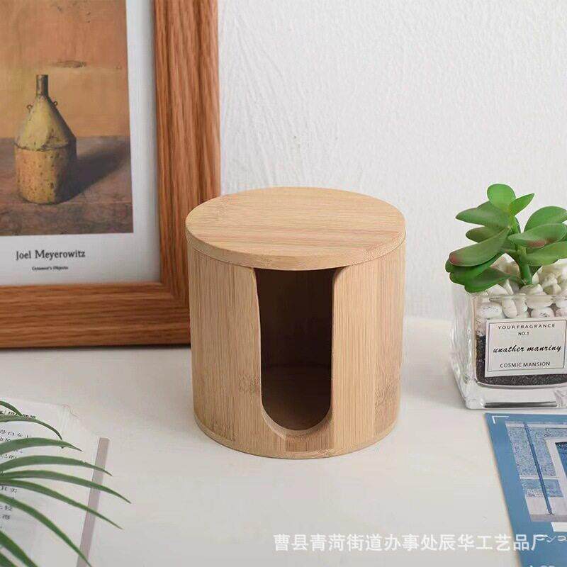 实木洗脸巾收纳盒家用创意桌面纸巾盒木质洗漱台洗脸扑卸妆棉放置