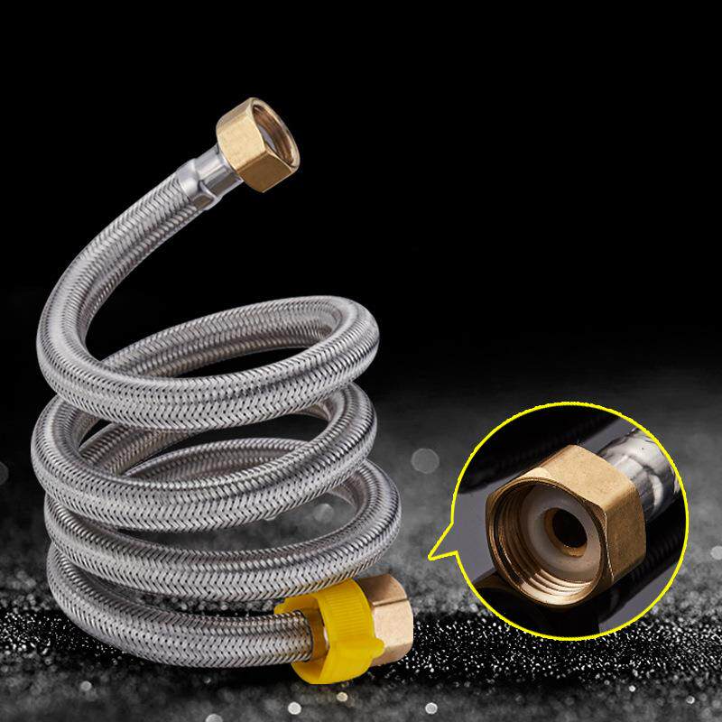 304不锈钢进水软管编织管热水器面盆龙头马桶4分压通用水管软管