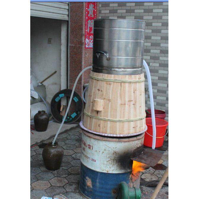 木桶天锅小作坊用具不含铁锅蒸馏器酿酒设备烧酒设备蒸馏机器