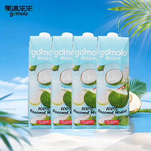 果满乐乐100%椰子水1L*4瓶NFC