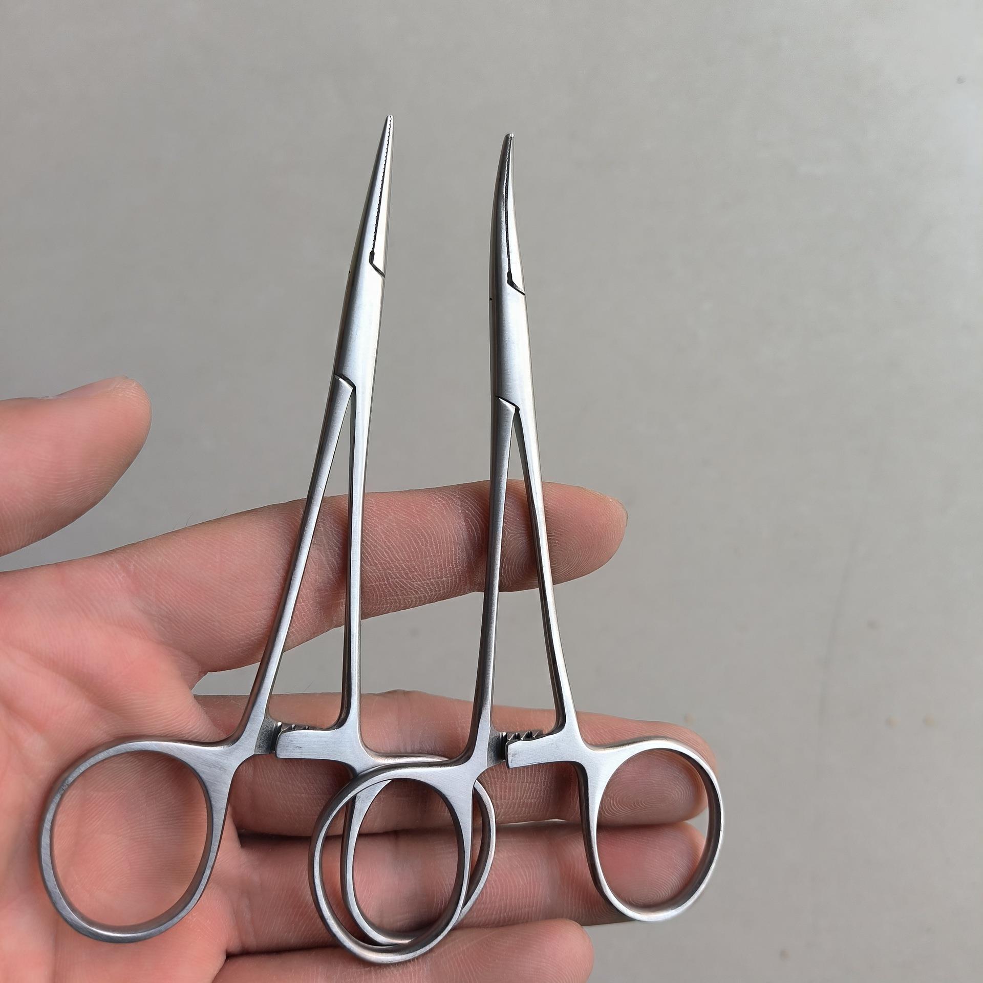 不锈钢材质12.5CM14CM16CM18CM20CM钓鱼取钩宠物拔毛止血钳子