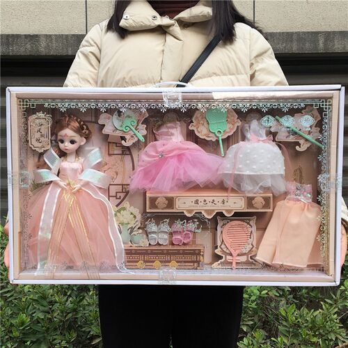 玩具娃娃女孩公主套装儿童仿真洋娃娃换装古风汉服灵雪儿关节可动