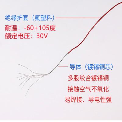 超细特小电子线铁氟龙高温线10064-36 34 32 30AWG补偿导线OK引线