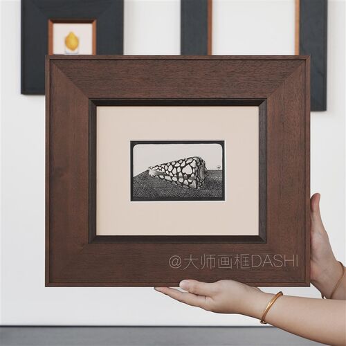 定制中古实木画框装裱挂墙空框油画外框国画拼图相框a4照片镜