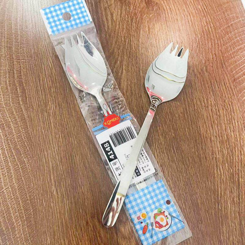 304不锈钢家用吃饭勺子吃面叉意面勺叉一体餐具饭叉沙拉叉勺