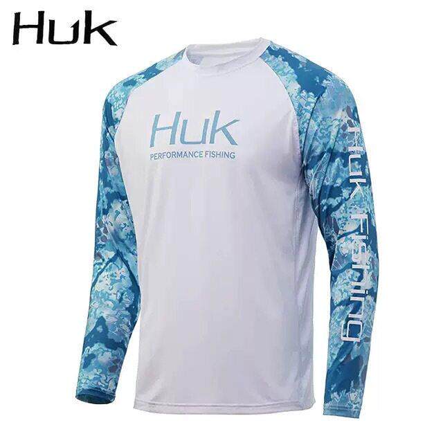 跨境HUK士新款钓鱼服UPF50 + 轻薄速干透气路亚垂钓长袖防晒服