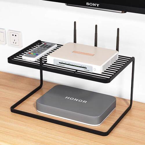 路由器收纳盒客厅电视机顶盒wifi光猫置物架子家用电线插座整理架