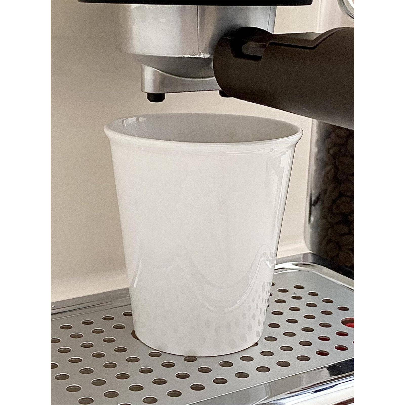 简约纯白陶瓷咖啡杯仿纸陶瓷杯咖啡液萃取dirty杯澳白杯LOGO定制 - 实物图