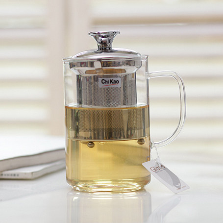 奇高玻璃杯办公室杯子水杯花茶杯耐热玻璃杯带盖把手创意带过滤