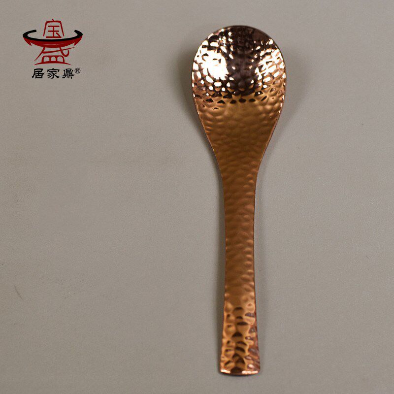 紫铜勺子加厚铜汤勺家用铜汤匙纯吃饭勺铜调羹勺铜饭勺加厚紫铜勺