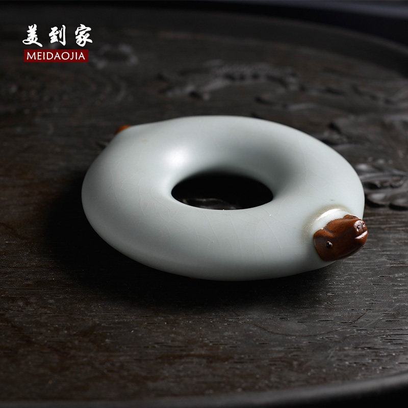 美到家茶宠汝窑茶宠茶具配件创意紫砂冰裂陶瓷茶宠摆件
