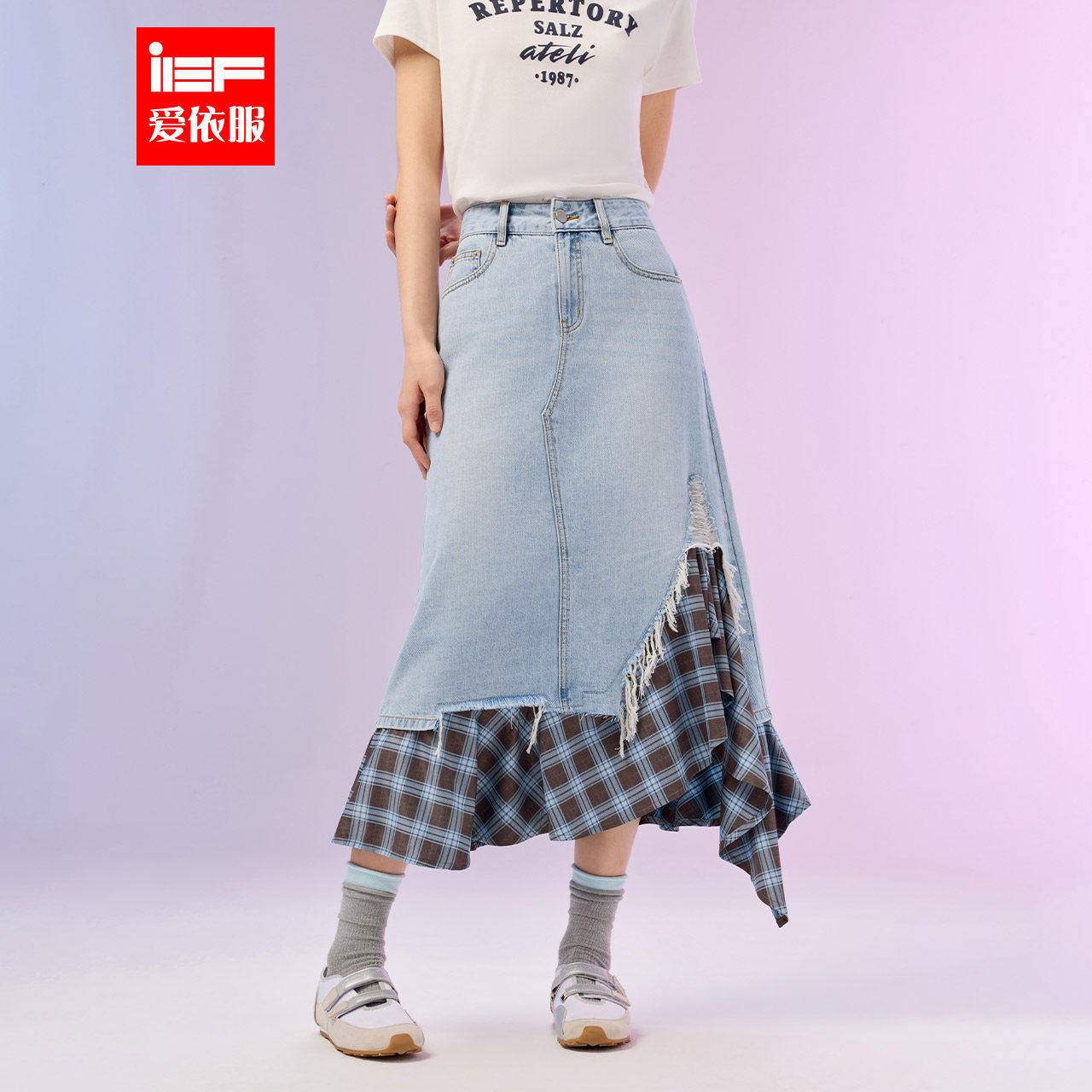 IEF/爱依服2026夏季新款韩版美式甜酷设计感辣妹百搭女牛仔长包裙