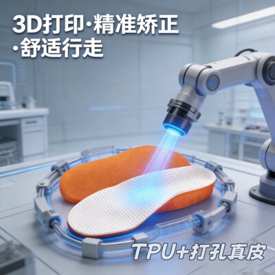 三维建模定制矫形鞋垫高足弓塌陷支撑走路缓冲防滑康复专用垫