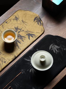 香云纱如意茶杯垫养壶垫功夫茶具配件防磕隔热垫壶承茶席零配茶席