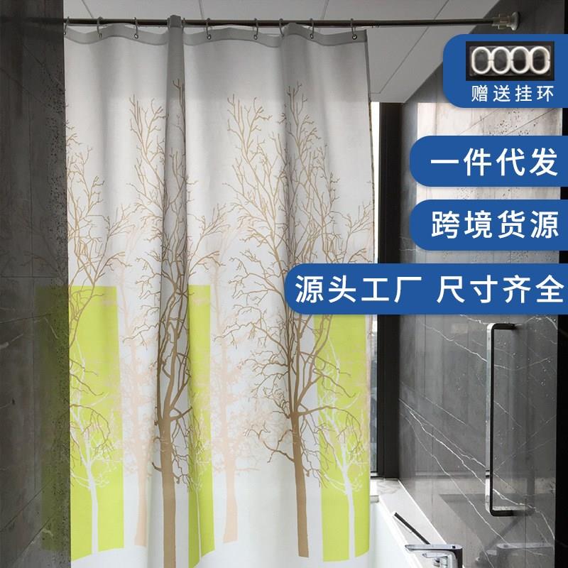 加厚涤纶欧式遮光隔断浴帘布 浴室洗澡帘子防水防霉浴帘