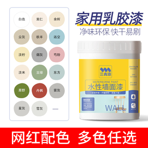 三青室内家用乳胶漆自刷墙面翻新改色内墙漆修复白色油漆水性涂料