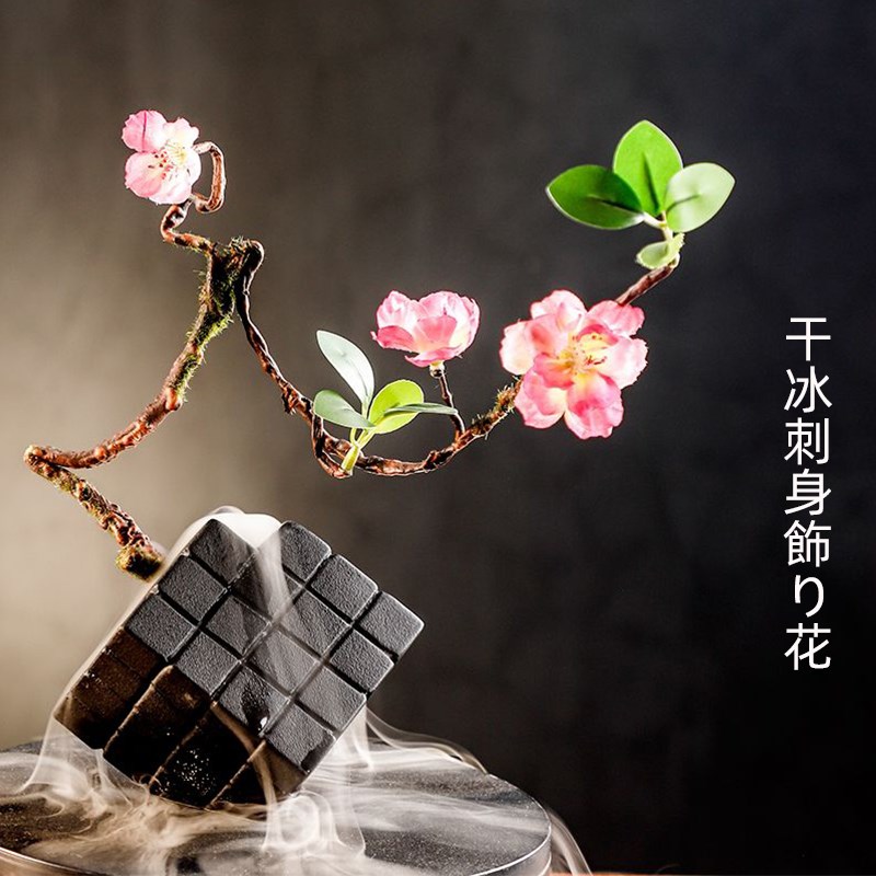 刺身摆盘装饰花草装饰品酒店菜品点缀海鲜姿造三文鱼干冰盘饰围边