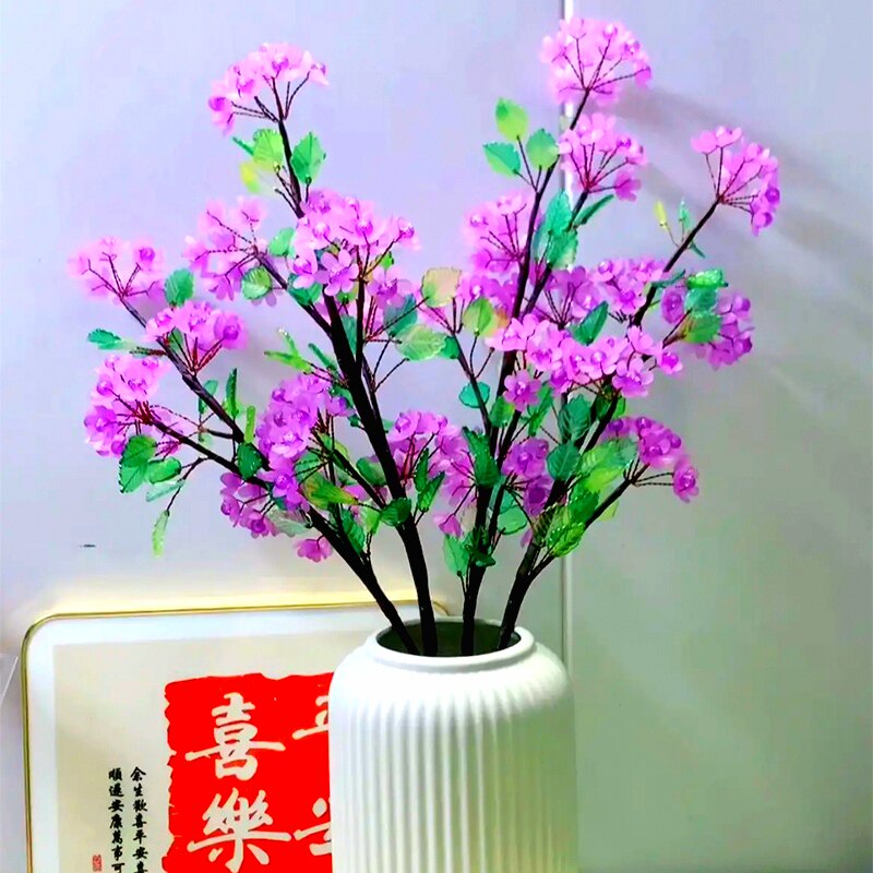 新款紫薇花材料包手工编织花束客厅摆放花DIY制作六瓣花材料包