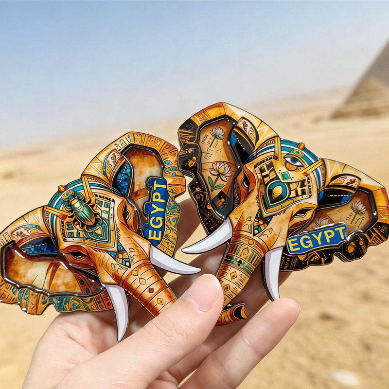 EGYPT埃及大象文创木质冰箱贴软磁滴胶款旅游纪念收藏送礼装饰品