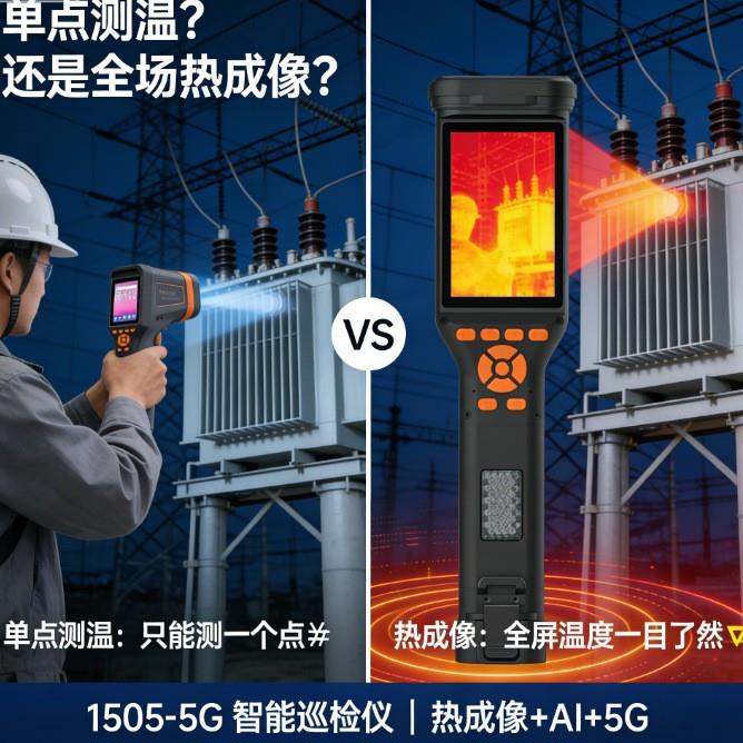 AI算力识别红外热成像手电安卓手持测温仪电力铁路管道巡检