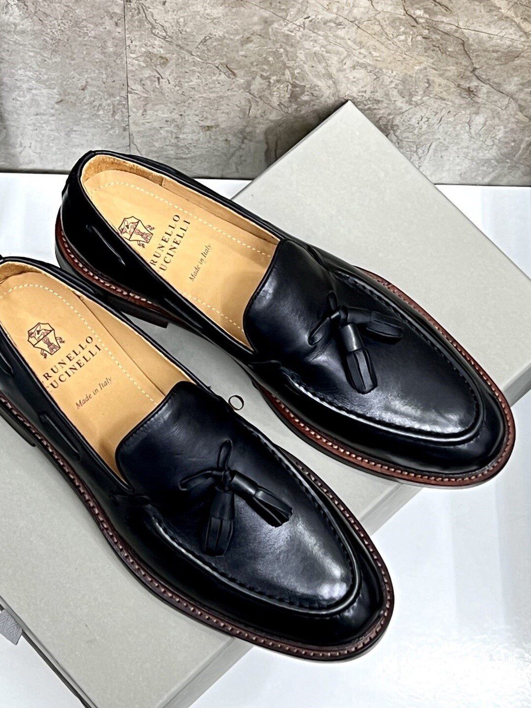 Kişi dəri tassel loafer ayaqqabı, biznes və gündəlik üçün