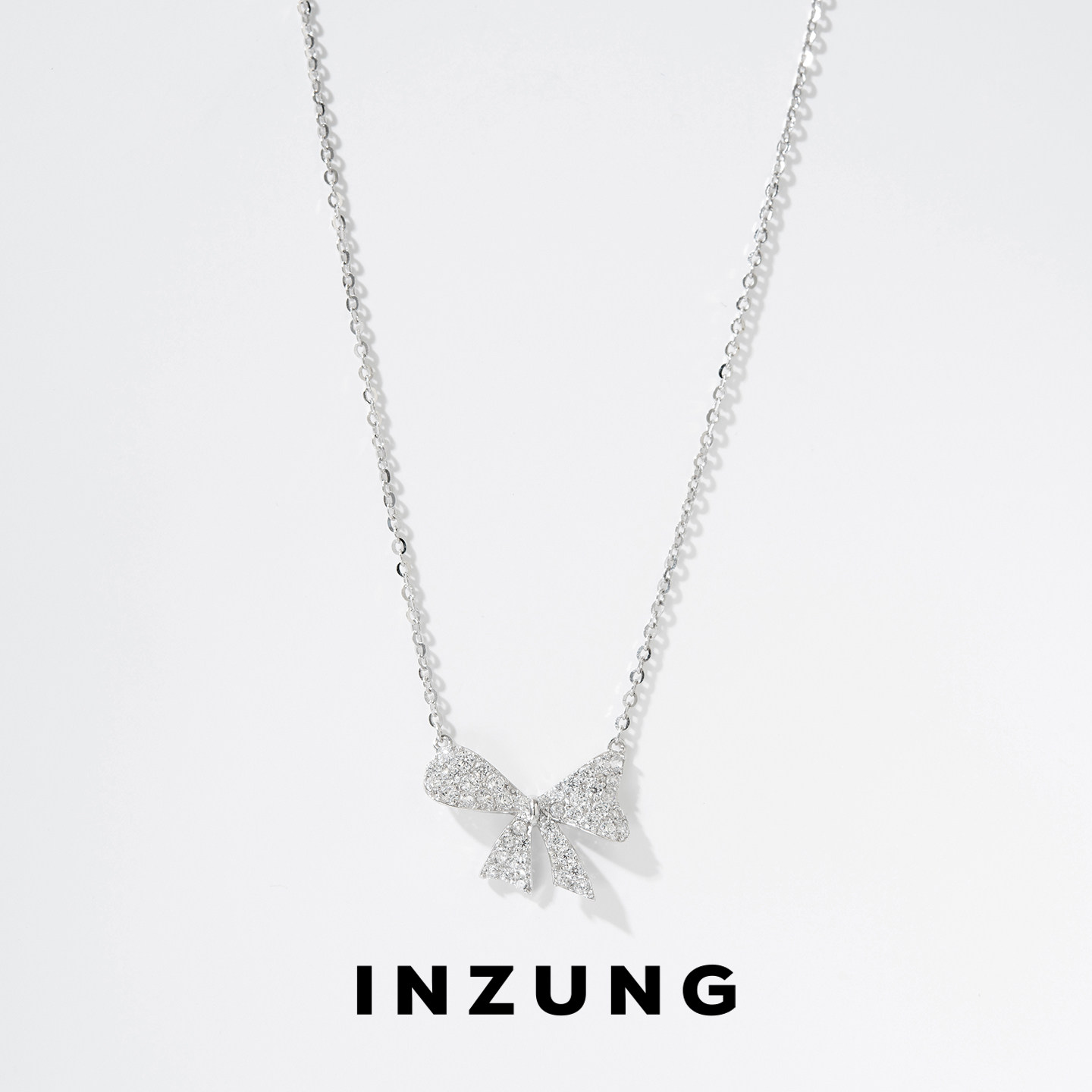 INZUNG/银妆闪耀蝴蝶结925银套链