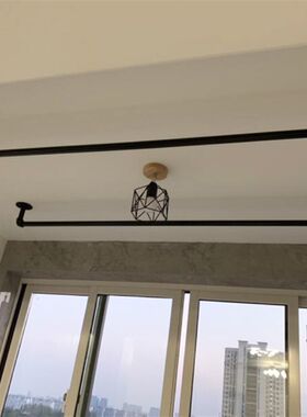 晾衣杆挂衣杆阳台打孔顶装固定双杆 家用墙上侧装凉晒衣架杆加厚