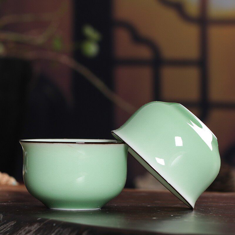 龙泉青瓷手工品茗杯个人单杯陶瓷主人杯子功夫茶杯弟窑茶具普洱盏