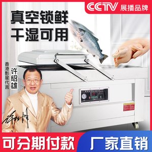 鼎兴牌 豪华型DZ-500双室全自动真空食品包装机 干湿两用商用真空