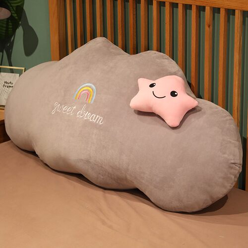 冬季毛绒云朵靠枕床头大号靠背垫可拆洗床上学生宿舍抱枕女生睡觉
