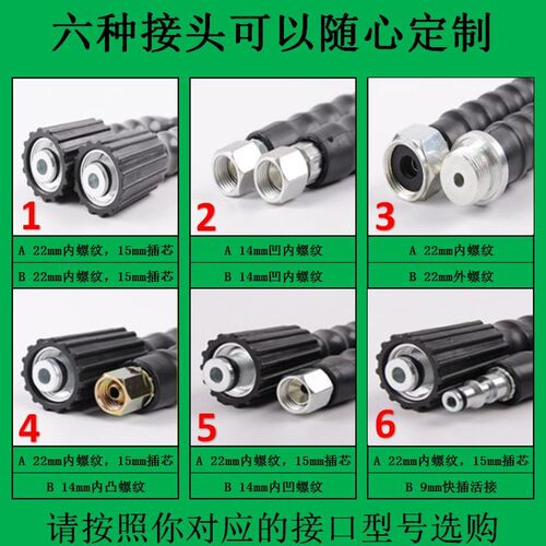 适用于各种55型58型洗车机刷车器高压出水管 钢丝管清洗机管配件