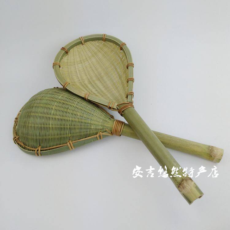 竹编网漏捞漏过滤勺捞面勺油炸竹网勺捞漏勺竹制勺滤网勺