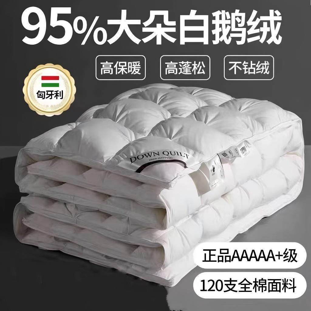 匈牙利五酒店羽绒被95白鹅绒春秋家用结婚柔软被芯冬季跨境棉被