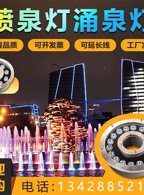 LED喷泉灯中孔涌泉灯环型七彩变光水底灯低压防水水池广场景观灯