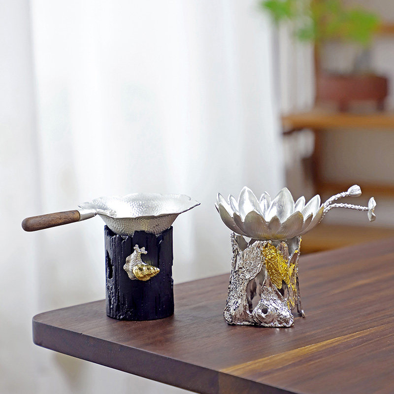 纯锡茶滤手工茶叶过滤网树叶茶漏滤茶器创意茶隔功夫茶具配件