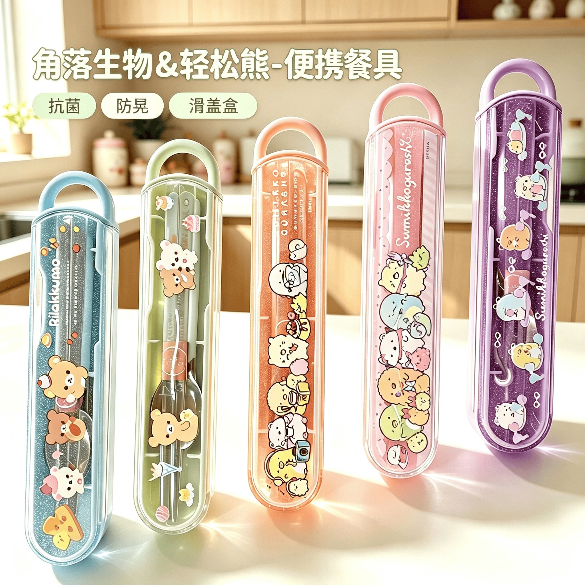 san-x正版卡通勺筷两件套