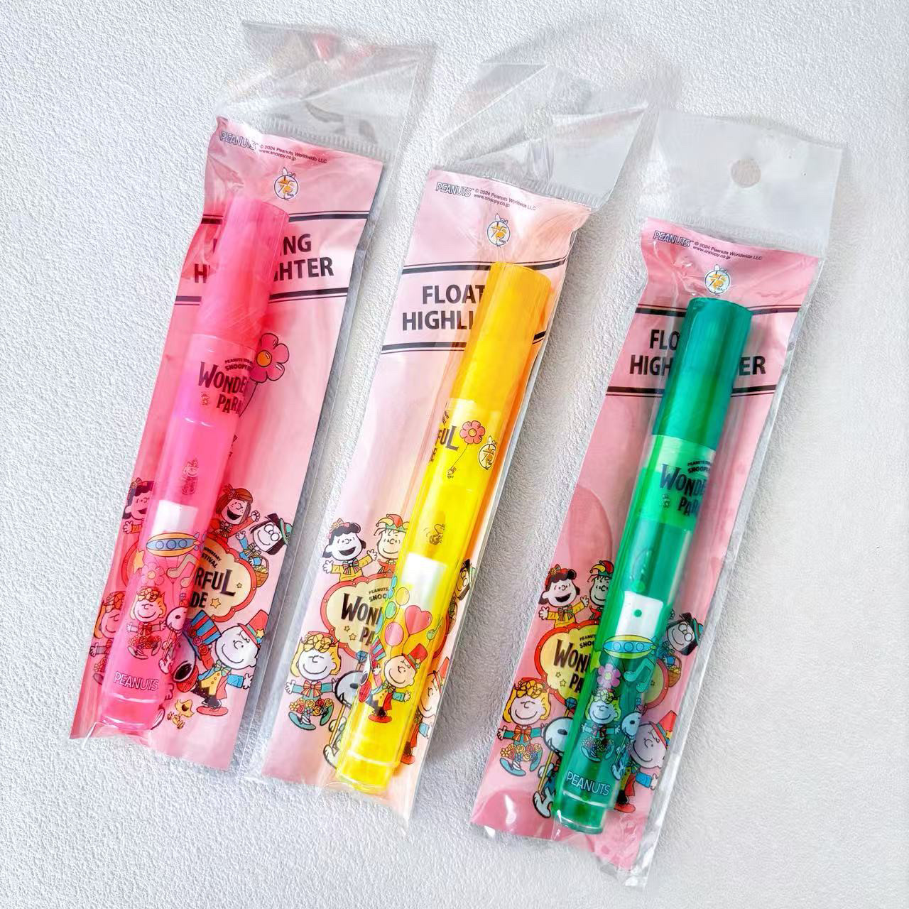 史努比展会浮游荧光笔日本正版snoopy直液式多功能记号笔手帐