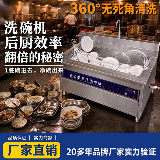 旭众超声波洗碗机商用厨房碗筷清洗机多功能食堂餐具除污渍清洁机