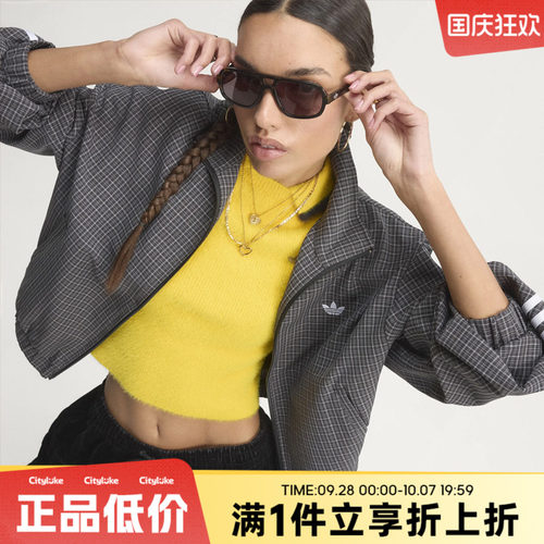adidas阿迪达斯三叶草女子秋CHECKS TT夹克外套LD5339