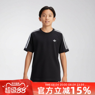 adidas阿迪达斯三叶草大童运动休闲短袖T恤KE0919