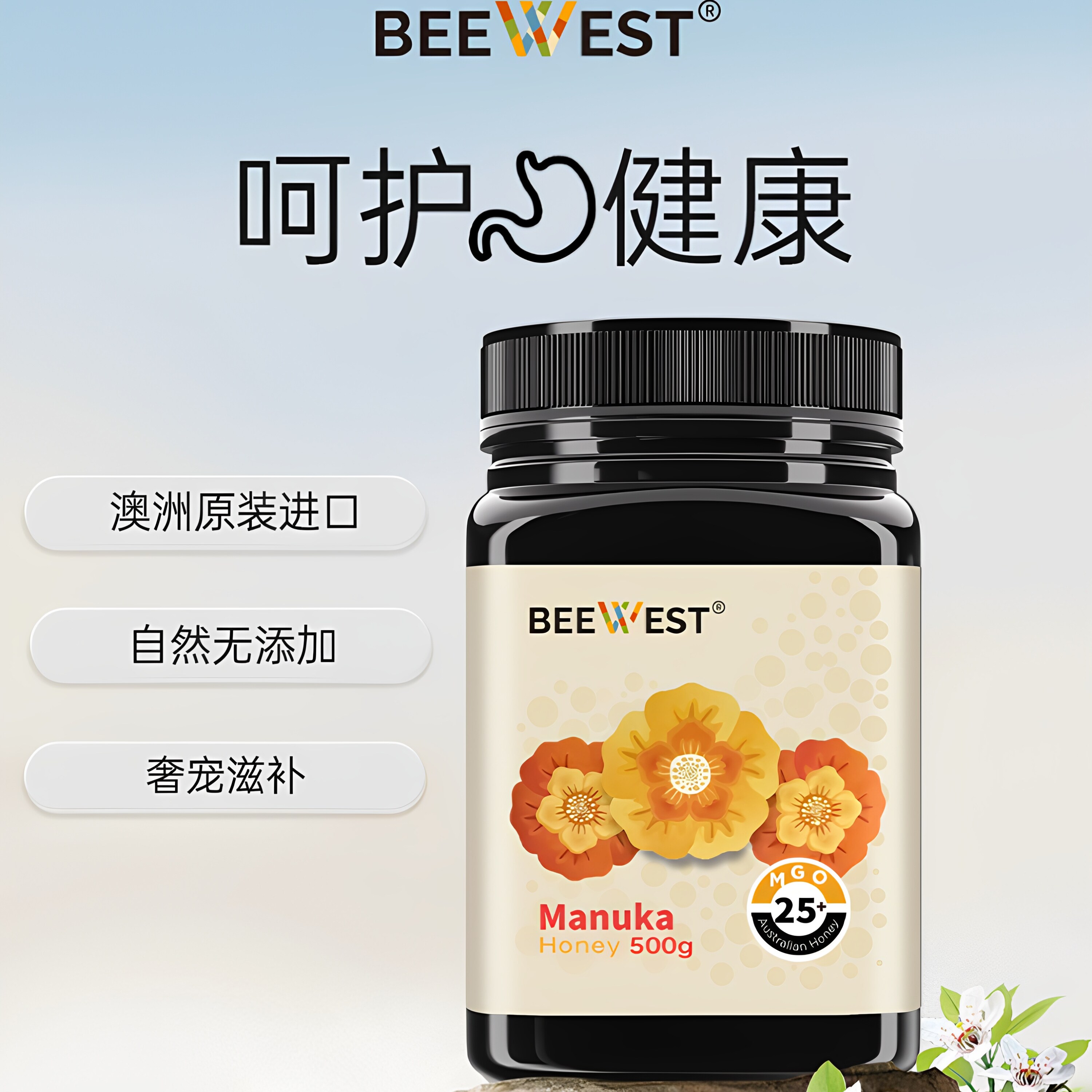 BeeWest澳洲原装进口麦卢卡蜂蜜MGO25+500g 生日礼物长辈滋补礼品