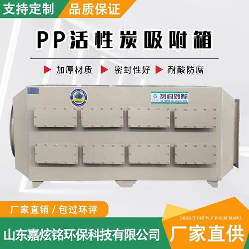 厂家定制PP板活性炭吸附箱漆雾废气处理 除臭味 二级活性炭吸附箱