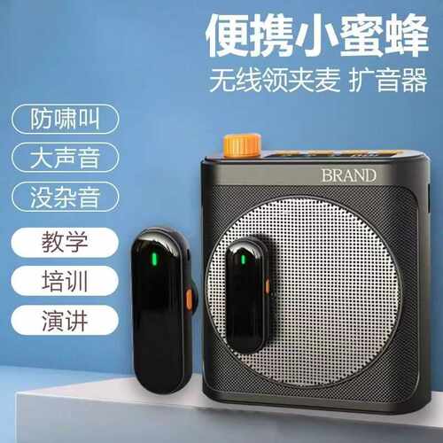 新款扩音器小蜜蜂无线领夹麦克风音响一体k歌教师导游商场促销