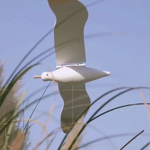 di创意木制会飞翔的海鸥儿童房民宿空中悬挂吊饰逗猫玩具手工艺品