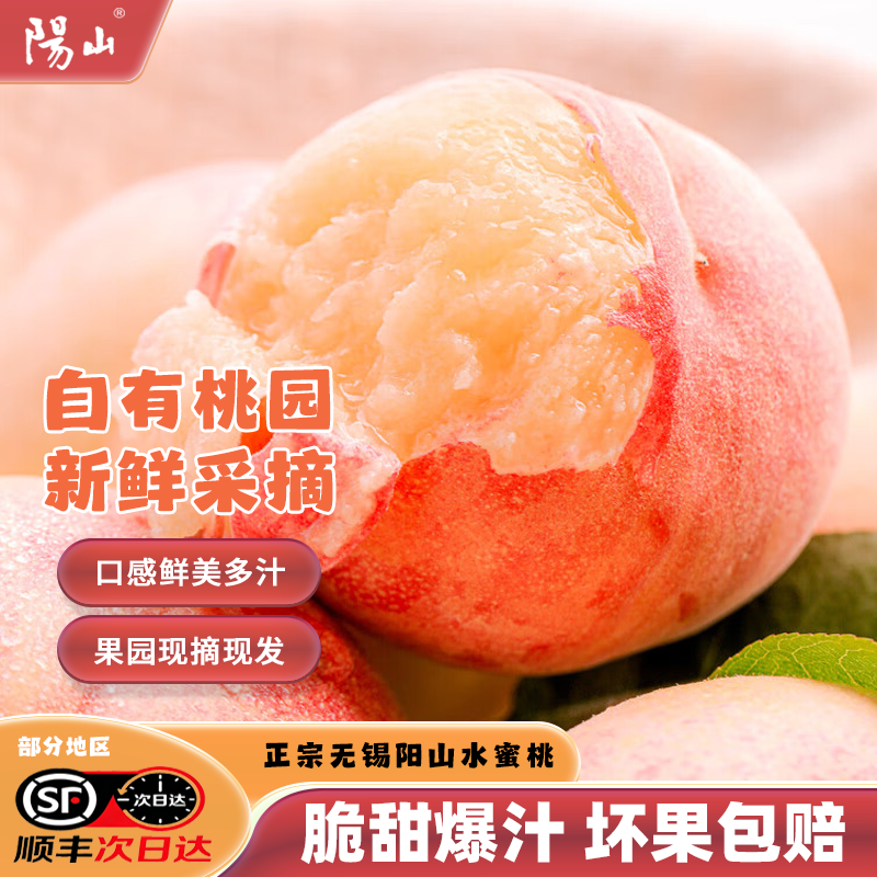 现货正宗无锡阳山水蜜桃子顺丰头茬白凤特大毛桃水果新鲜水果礼盒